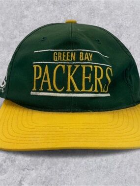 Green Bay Packers Vintage Snapback Hat Annco NFL Script Spellout Cap